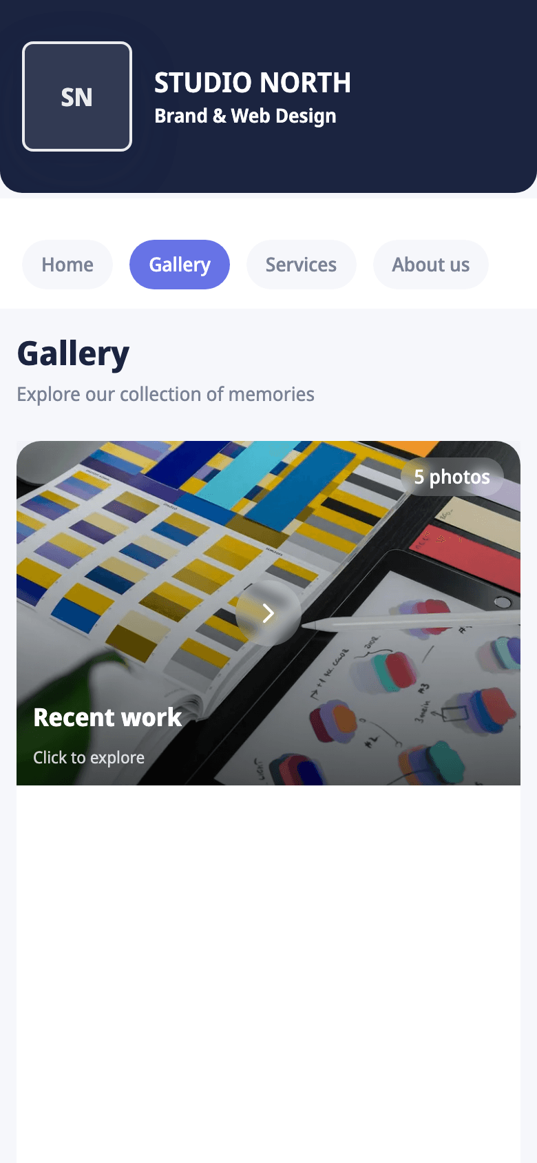 The Studio North site, generated by Carder